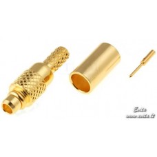 Plug MMCX male, straight crimped for cable coaxial RG174 