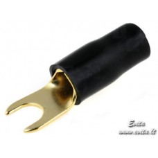 Fork terminal 4.2mm goldplated for 10mm² cable black