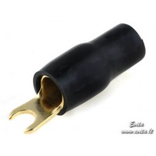 Fork terminal 4.2mm goldplated for 20mm² cable black
