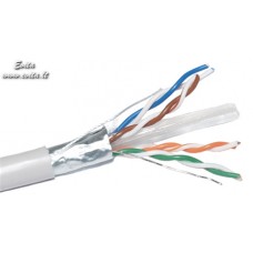 Computer network cable FTP 6cat. shielded, solid cord, indoor, 4pairs, 1m.