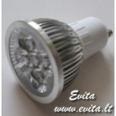 Lemputė 230V 4x1W LED GU10 šiltai balta 