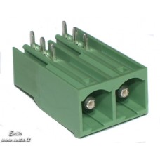 Header for pluggable terminal block 2pin 10.16mm angled green