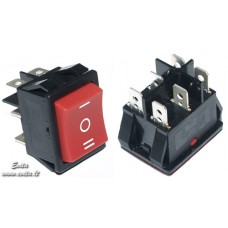 Rocker switch R535KKBTOFS 15A/250VAC ON-OFF-ON red