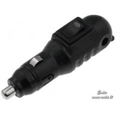 Car lighter plug with switch on upper side