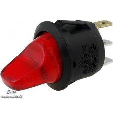 Circular toggle switch R13112BP02BRN2 6A/250VAC ON-OFF with 220V red neon lamp