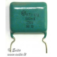 Capacitor K73-17,MEF 0,68uF 250V