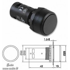 Pushbutton with flush button black 5A/300V ON/OFF-(OFF/ON) black 1SFA619100R1076 ABB 
