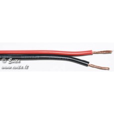 Kolonėlių kabelis 2x0.5mm² su juoda/raudona izoliacija, 1m.