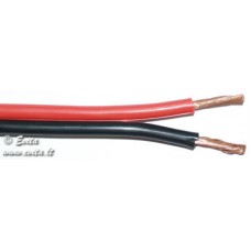Kolonėlių kabelis 2x2.5mm² su juoda/raudona izoliacija, 1m.