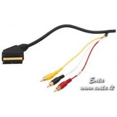 Cable "SCART male – 3 RCA male" gold-plated with switch 1.5m