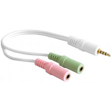 Adapter "Ø3.5mm male 4pin stereo – 2xØ3.5mm female stereo" 0.2m