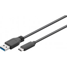 SuperSpeed cable "USB 3.0 A plug – USB C plug" 0.5m black