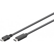 Kabelis "USB 2.0 B kištukas – USB C kištukas" 1m juodas