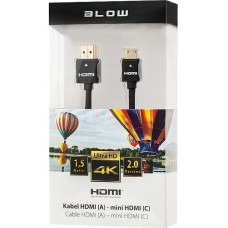 Kabelis "HDMI kištukas - mini HDMI kištukas" 1.5m 4K HDMI2.0 
