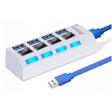 USB 3.0 hub 4 port white with switches