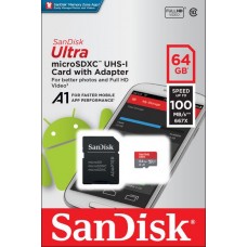 Atminties kortelė Micro SDXC 100 MB/S 64GB + SD Adapter SanDisk