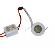 Įleidžiamas šviestuvas 1W LED 220V baltas