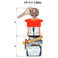 Pushbutton switch FP CMKL 1NC  IP40 mushroom shape with lock red with fixation