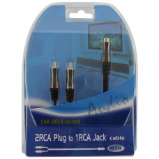 Cable "RCA female - 2xRCA male" 0.3m HQ