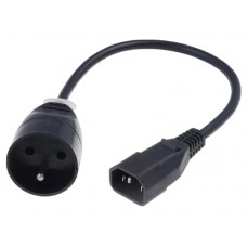 Cable "IEC Male - Female" 10A/16A  250V 0.3m for UPS