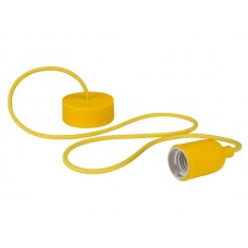 Design pendant lampholder with fabric cord - yellow