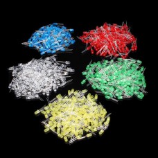 5mm LED Diode Kit (Red, Green, Yellow, Blue, White) 500Pcs 