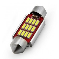 LED lemputė Canbus 12V/24V 12SMD 4014 C5W 2.9W 36mm balta 1vnt.