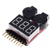 1-8S Battery Display Low Voltage Buzzer Alarm 2IN1 Tester Module BB Ring