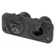 Automobilinis maitinimo šaltinis 2x USB lizdai su dangteliu montuojamas