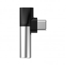 Adapteris "USB Type-C kištukas - 3.5mm stereo lizdas" su krovimo galimybe BASEUS
