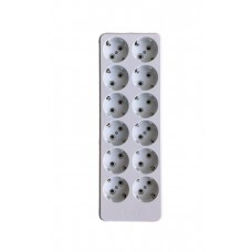 Power cable extenders block with 12 grounded sockets