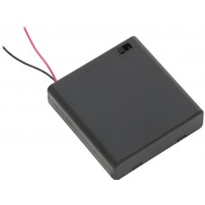 Battery Holder 4 x R6(AA) with Lid and Switch