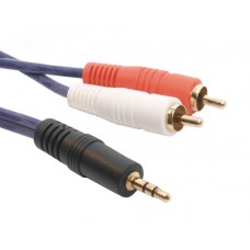 Cable "Ø3,5 stereo male – 2 RCA male" metal 5m