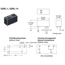 Relay G2RL1-12 (12VDC 12A/250VAC 360R 1U) OMRON