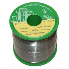 Solder 3.0Ag/96.5Sn/0.5Cu 0.5mm 0.5kg 1.6% flux RoHS INTERFLUX Solder 3.0Ag/96.5Sn/0.5Cu 0.5mm 0.5kg 1.6% flux RoHS INTERFLUX